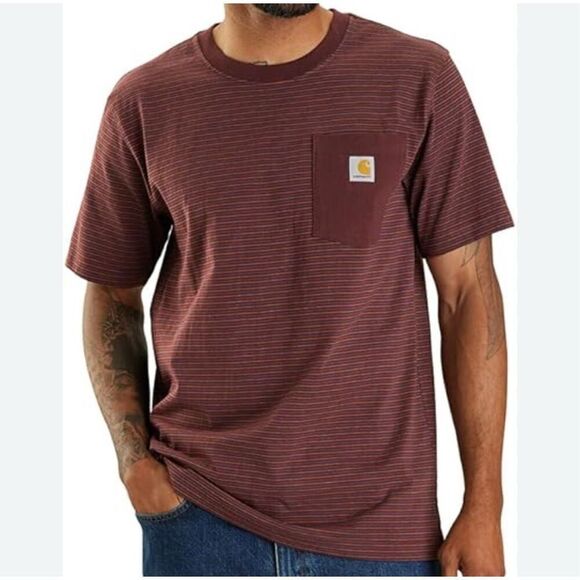 Carhartt Relaxed Fit Striped Short Sleeve T Shirt - Men’s US L - Picture 1 of 8